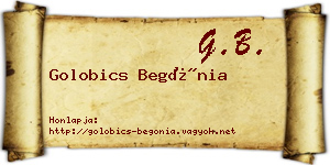 Golobics Begónia névjegykártya